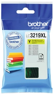 Een Brother inktcartridge, 1.500 pagina's, OEM LC-3219XLY, geel koop je bij best4office