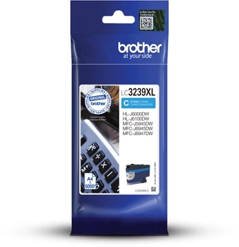 Een Brother inktcartridge, 5.000 pagina's, OEM LC-3239XLC, cyaan koop je bij best4office