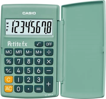 Een Casio zakrekenmachine Petite FX, groen koop je bij Muys Kantoor & Kado