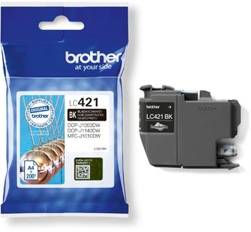 Een Brother inktcartridge, 200 pagina's, OEM LC-421BK, zwart koop je bij Muys Kantoor & Kado