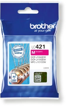 Een Brother inktcartridge, 200 pagina's, OEM LC-421M, magenta koop je bij Muys Kantoor & Kado