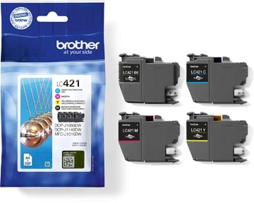 Een Brother inktcartridge, 200 pagina's, OEM LC-421VAL, 4 kleuren koop je bij Muys Kantoor & Kado