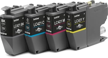 Een Brother inktcartridge, 200 pagina's, OEM LC-421VAL, 4 kleuren koop je bij Muys Kantoor & Kado