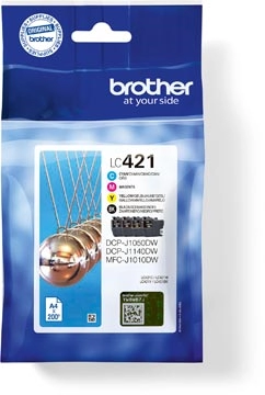 Een Brother inktcartridge, 200 pagina's, OEM LC-421VAL, 4 kleuren koop je bij Muys Kantoor & Kado