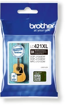 Een Brother inktcartridge, 500 pagina's, OEM LC-421XLBK, zwart koop je bij Muys Kantoor & Kado