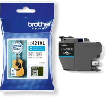 Een Brother inktcartridge, 500 pagina's, OEM LC-421XLC, cyaan koop je bij Muys Kantoor & Kado