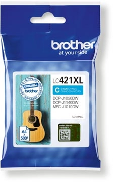 Een Brother inktcartridge, 500 pagina's, OEM LC-421XLC, cyaan koop je bij Muys Kantoor & Kado