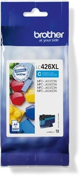 Een Brother inktcartridge, 5.000 pagina's, OEM LC-426XLC, cyaan koop je bij best4office