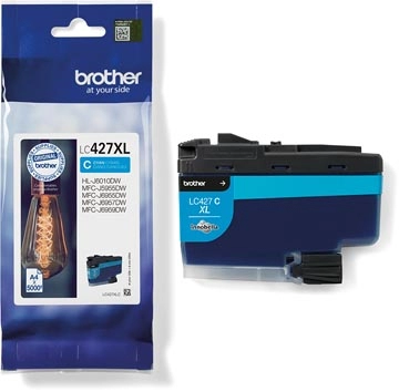 Een Brother inktcartridge, 5.000 pagina's, OEM LC-427XLC, cyaan koop je bij Muys Kantoor & Kado