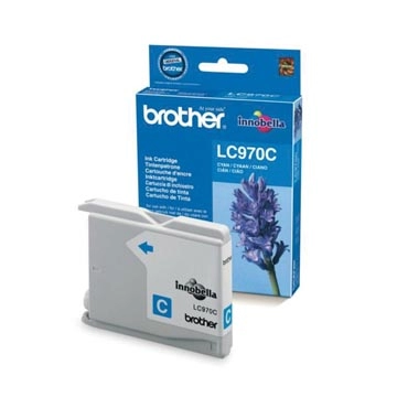 Een Brother inktcartridge, 300 pagina's, OEM LC-970C, cyaan koop je bij best4office