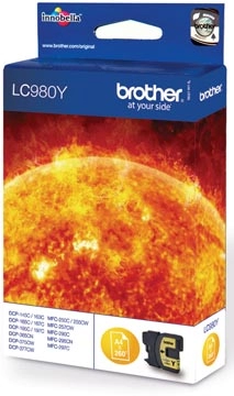 Een Brother inktcartridge, 260 pagina's, OEM LC-980Y, geel koop je bij best4office