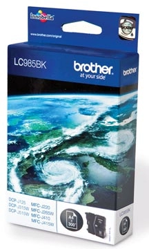 Een Brother inktcartridge, 300 pagina's, OEM LC-985BK, zwart koop je bij best4office