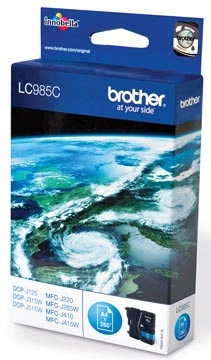 Een Brother inktcartridge, 260 pagina's, OEM LC-985C, cyaan koop je bij best4office