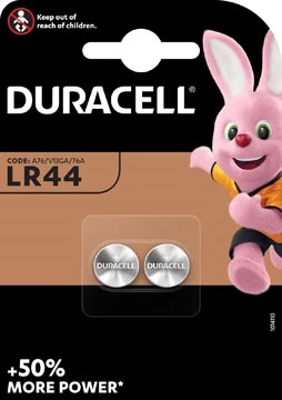 Een Duracell knoopcel Electronics LR44, blister van 2 stuks koop je bij best4office