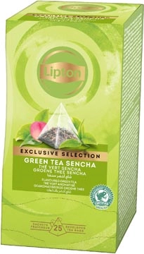 Een Lipton thee Exclusive Selection, groene thee Sencha, doos van 25 zakjes koop je bij Muys Kantoor & Kado