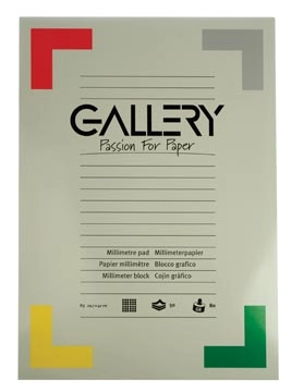 Een Gallery millimeterpapier, ft 29,7 x 42 cm (A3), blok van 50 vel koop je bij best4office