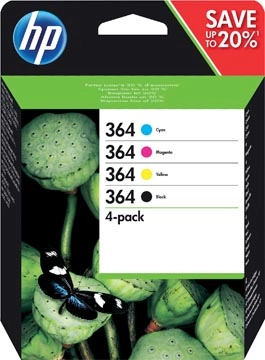 Een HP inktcartridge 364, 250 pagina's, OEM N9J73AE, 4 kleuren koop je bij best4office