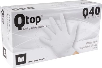 Een Handschoenen uit nitril, medium, wit, doos van 100 stuks koop je bij best4office