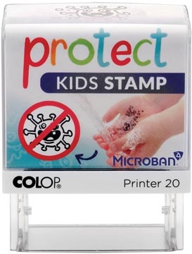 Een Colop printer 20 Microban, Protect kids stamp, stempel die kinderen helpt hun handen goed te wassen koop je bij Muys Kantoor & Kado