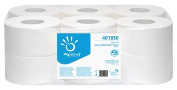 Een Papernet toiletpapier Special Mini Jumbo, 2-laags, 557 vellen, pak van 12 rollen koop je bij Muys Kantoor & Kado