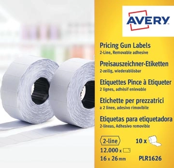 Een Avery PLR1626 etiketten voor prijstang non-permanent, ft 26 x 16, 12 000 etiketten, wit koop je bij best4office