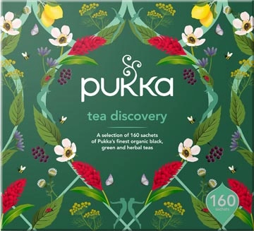 Een Pukka thee bio, Discovery Box, geassorteerde smaken, doos van 160 stuks koop je bij Muys Kantoor & Kado