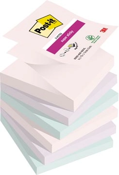 Een Post-it Super Sticky Z-notes Soulful, 90 vel, ft 76 x 76 mm, geassorteerde kleuren, pak van 6 blokken koop je bij best4office