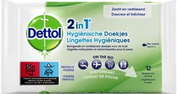 Een Dettol reinigingsdoekjes 2-in-1, pak van 12 stuks koop je bij best4office