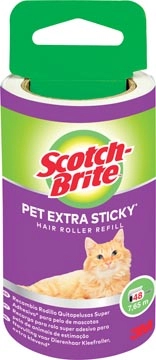 Een Scotch Brite pluizenkleefroller navulling, extra klevend voor dierenhaar, 48 vellen koop je bij Muys Kantoor & Kado