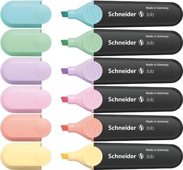 Een Schneider markeerstift Job 150, etui van 6 stuks in geassorteerde pastelkleuren koop je bij Muys Kantoor & Kado