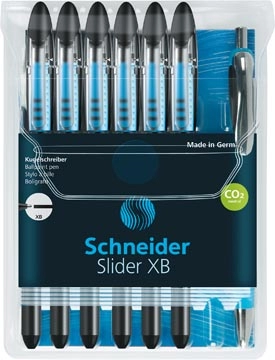 Een Schneider Slider Basic XB balpen, 6 + 1 gratis, zwart koop je bij Muys Kantoor & Kado