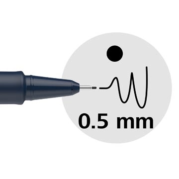 Een Schneider fineliner Pictus, etui van 3 stuks, zwart koop je bij Muys Kantoor & Kado