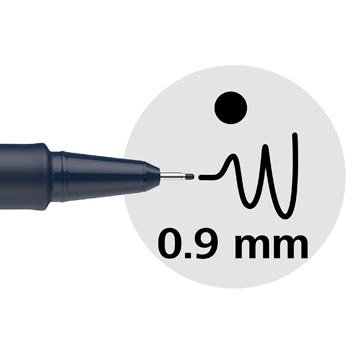 Een Schneider fineliner Pictus, etui van 8 stuks, zwart koop je bij Muys Kantoor & Kado