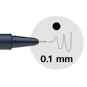 Een Schneider fineliner Pictus, etui van 8 stuks, zwart koop je bij Muys Kantoor & Kado