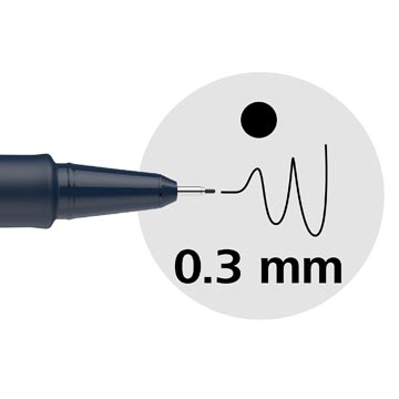 Een Schneider fineliner Pictus, etui van 8 stuks, zwart koop je bij Muys Kantoor & Kado