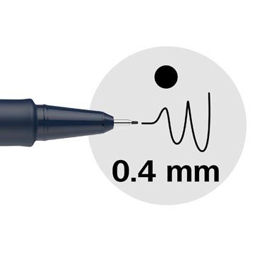 Een Schneider fineliner Pictus, etui van 8 stuks, zwart koop je bij Muys Kantoor & Kado