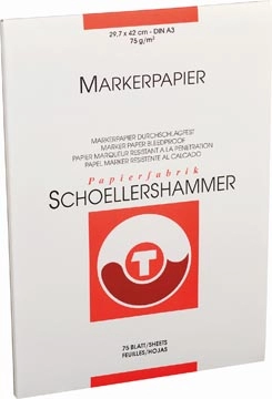 Een Schoellershammer markerpapier, A3, 75 g/m², blok van 75 vel koop je bij best4office