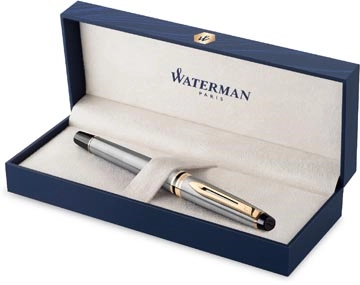 Een Waterman Expert vulpen, medium, zilver/goud, in giftbox koop je bij Muys Kantoor & Kado