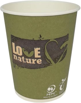 Een Drinkbeker Love Nature, uit karton, 150ml, pak van 100 stuks koop je bij Muys Kantoor & Kado