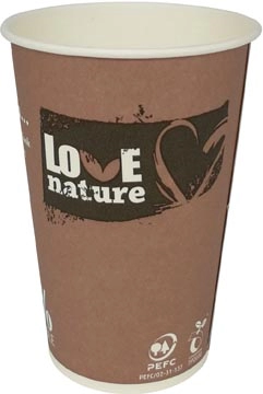 Een Drinkbeker Love Nature, uit karton, 180 ml, pak van 80 stuks koop je bij Muys Kantoor & Kado