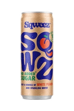 Een SQWZ frisdrank White Peach BIO, blikje van 25 cl, pak van 12 stuks koop je bij Muys Kantoor & Kado