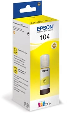 Een Epson inktfles 104, 7.500 pagina's, OEM C13T00P440, geel koop je bij Muys Kantoor & Kado