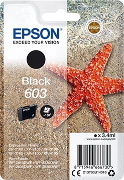 Een Epson inktcartridge 603, 150 pagina's, OEM C13T03U14020, zwart koop je bij Muys Kantoor & Kado