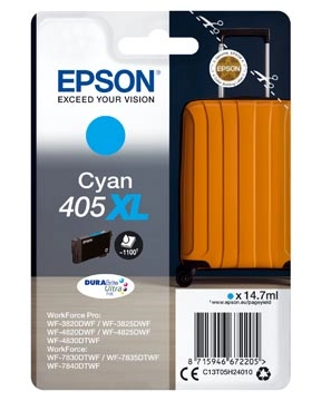 Een Epson inktcartridge 405XL, 1.100 pagina's, OEM C13T05H24010, cyaan koop je bij best4office