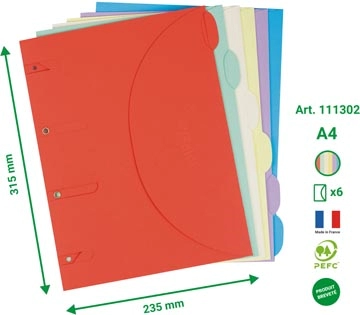 Een Tarifold smartfolder, geperforeerde showtas, geassorteerde kleuren, pak van 6 stuks koop je bij best4office