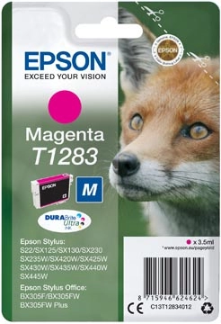 Een Epson inktcartridge T1283, 140 pagina's, OEM C13T12834012, magenta koop je bij Muys Kantoor & Kado