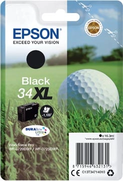 Een Epson inktcartridge 34XL, 1.100 pagina's, OEM C13T34714010, zwart koop je bij best4office