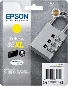 Een Epson inktcartridge 35XL, 20,3 ml, OEM C13T35944010, geel koop je bij Muys Kantoor & Kado