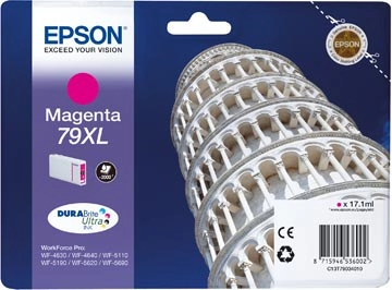 Een Epson inktcartridge 79XL, 2.000 pagina's, OEM C13T79034010, magenta koop je bij Muys Kantoor & Kado