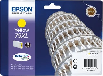 Een Epson inktcartridge 79XL, 2.000 pagina's, OEM C13T79044010, geel koop je bij Muys Kantoor & Kado